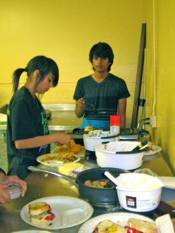 Coachella Valley High School students preparing their meals for a Teen Chef competition. 